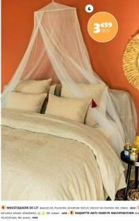 MOUSTIQUAIRE DE LIT Ø56X230 CM, POLYESTER, OUVERTURE POP-UP, CROCHET DE FIXATION, RÉF. 378833