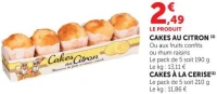 CAKES AU CITRON ou CAKES À LA CERISE