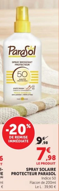 SPRAY SOLAIRE PROTECTEUR PARASOL