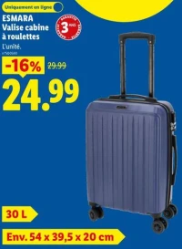 Valise cabine à roulettes ESMARA