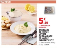 BRANDADE DE MORUE NATURE OU BRANDADE DE MORUE PARMENTIER (1)(A)