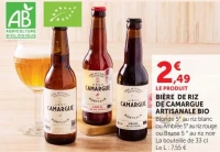 BIÈRE DE RIZ DE CAMARGUE ARTISANALE BIO Blonde 5° au riz blanc ou Ambrée 5° au riz rouge ou Brune 5 ° au riz noir