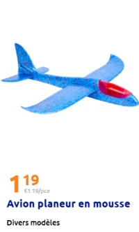Avion planeur en mousse