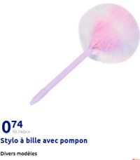 Stylo à bille avec pompon