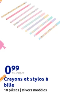 Crayons et stylos à bille