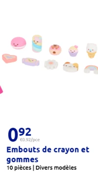 Embouts de crayon et gommes