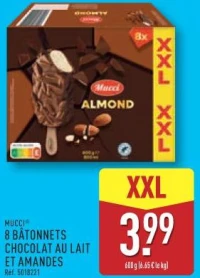 8 bâtonnets chocolat au lait et amandes