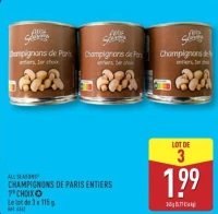 ALL SEASONS CHAMPIGNONS DE PARIS ENTIERS 1ER CHOIX