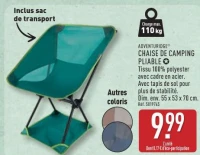 ADVENTURIDGE® Chaise de Camping Pliable