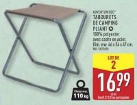 ADVENTURIDGE® Tabourets de Camping Pliant Lot de 2
