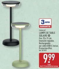 CASALUX® LAMPE DE TABLE SOLAIRE