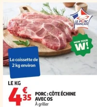 PORC : CÔTE ÉCHINE AVEC OS