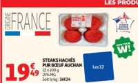 STEAKS HACHÉS PUR BŒUF AUCHAN