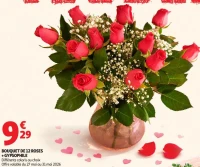 BOUQUET DE 12 ROSES + GYPSOPHILE