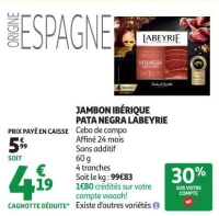 JAMBON IBÉRIQUE PATA NEGRA LABEYRIE