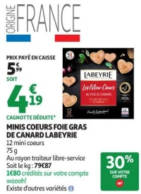 MINIS COEURS FOIE GRAS DE CANARD LABEYRIE