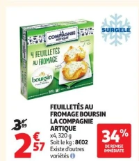 Feuilletés au fromage Boursin la Compagnie Artique