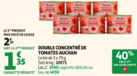 DOUBLE CONCENTRÉ DE TOMATES AUCHAN