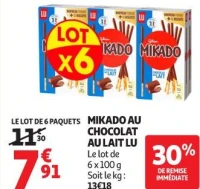 MIKADO AU CHOCOLAT AU LAIT LU