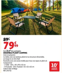 ENSEMBLE PLIANT CAMPING