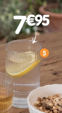Lot de 4 verres striés haut transparent