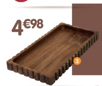 Plateau cottelé en acacia