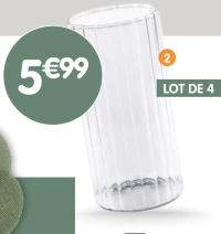 Lot de 4 verres cottelé haut