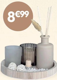 Coffret senteur sur plateau en bois