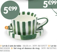 Set mug et dessous de mug