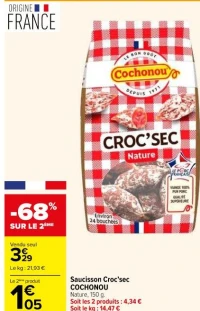 Saucisson Croc'sec COCHONOU