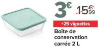Pyrex Boîte de conservation carrée 2 L