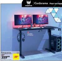 Bureau gaming assis debout Veron