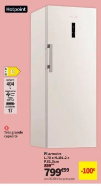 Armoire L.70 x H.191.2 x P.81.3cm