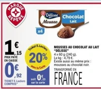MOUSSES AU CHOCOLAT AU LAIT DÉLISSE