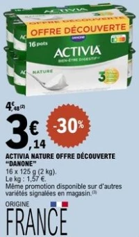 ACTIVIA NATURE OFFRE DÉCOUVERTE DANONE