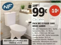 PACK WC À POSER SANS BRIDE SANBRI