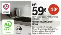 PLAN DE TRAVAIL DROIT BÉTON