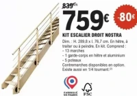 Kit escalier droit Nostra