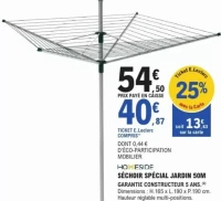 HOMESIDE SÉCHOIR SPÉCIAL JARDIN 50M