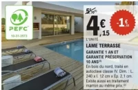 Lame terrasse en bois du nord