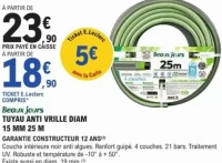 Beaux jours TUYAU ANTI VRILLE DIAM 15 MM 25 M
