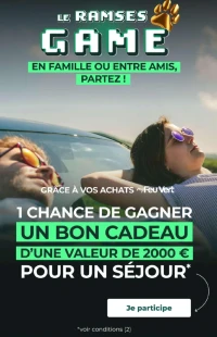 Ramses Game Jeu concours - Bon cadeau pour un séjour