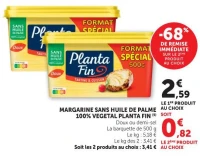 Planta Fin Margarine Sans Huile de Palme 100% Végétal