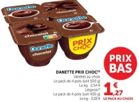 Danette Prix Choc Dessert Lacté