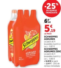 SCHWEPPES AGRUMES ou AGRUMES ZERO