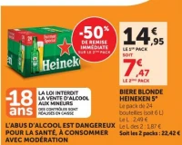 BIERE BLONDE HEINEKEN 5°