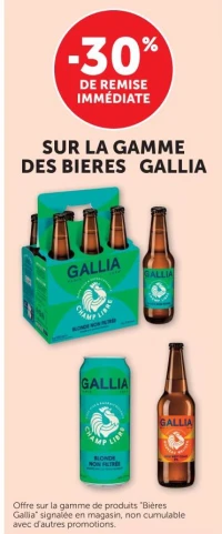 SUR LA GAMME DES BIERES GALLIA