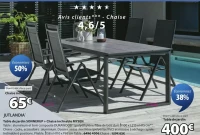 JUTLANDIA Table de jardin SONNERUP + Chaise inclinable MYSEN