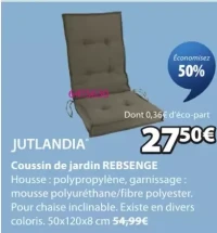 JUTLANDIA Coussin de jardin REBSENGE