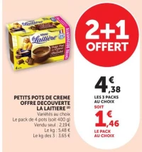 PETITS POTS DE CREME OFFRE DECOUVERTE LA LAITIERE